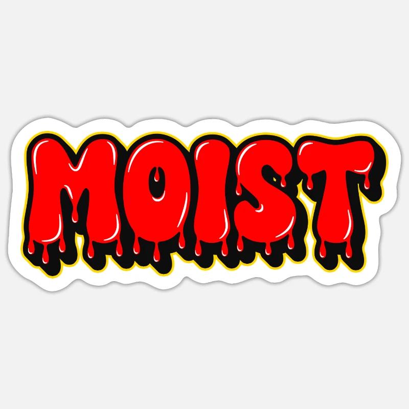 Moist Chunky Lettering Text  - Sticker size S (10 x 10 cm) - white matte