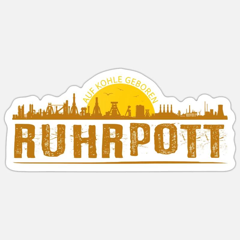 Silhouette de Ruhrpott - Sticker taille S (10 x 10 cm) - blanc mat