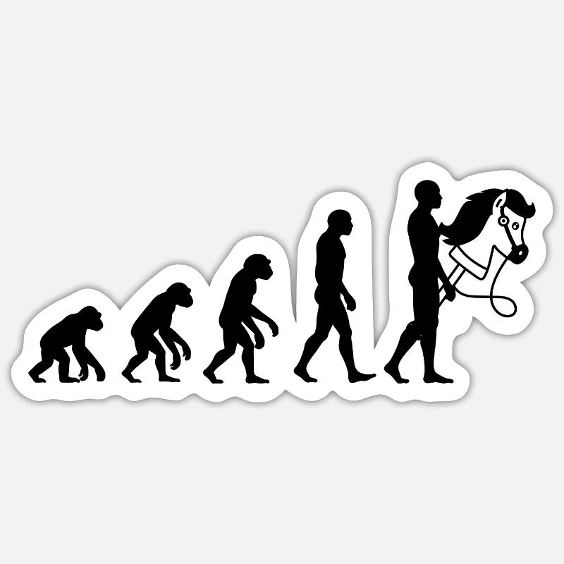 EVOLUTION HOBBYHORSING! STECKENPFERD LIEBE - Sticker Größe S (10 x 10 cm) - Mattweiß