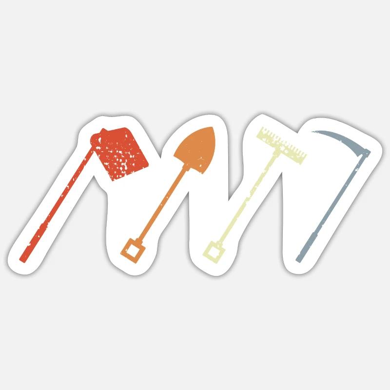 Outils de fermier - Sticker taille S (10 x 10 cm) - blanc mat