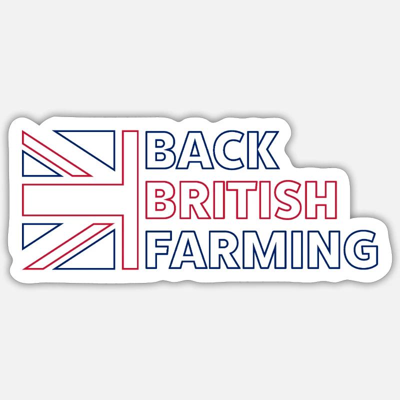 Back British Farming Emblem - Sticker size S (10 x 10 cm) - white matte