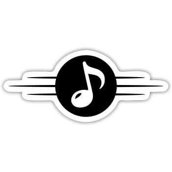 Ligne de symbole des notes de musique - Sticker taille S (10 x 10 cm) - blanc mat - Devant