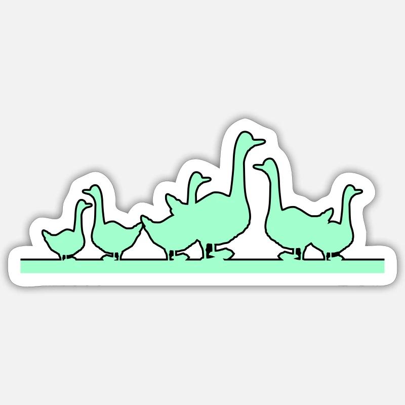 Ducks Geese - Sticker size S (10 x 10 cm) - white matte