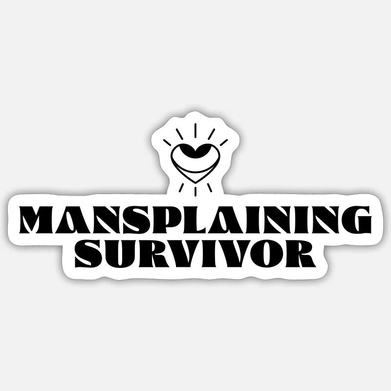 Survivant du Mansplaining Sticker taille S (10 x 10 cm)