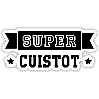 Super Chef - Kitchen - Cook - Sticker size S (10 x 10 cm) - white matte - Front