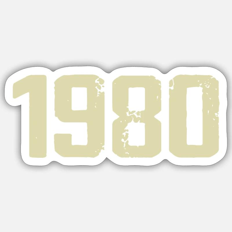Jubilé 1980 - Sticker taille S (10 x 10 cm) - blanc mat