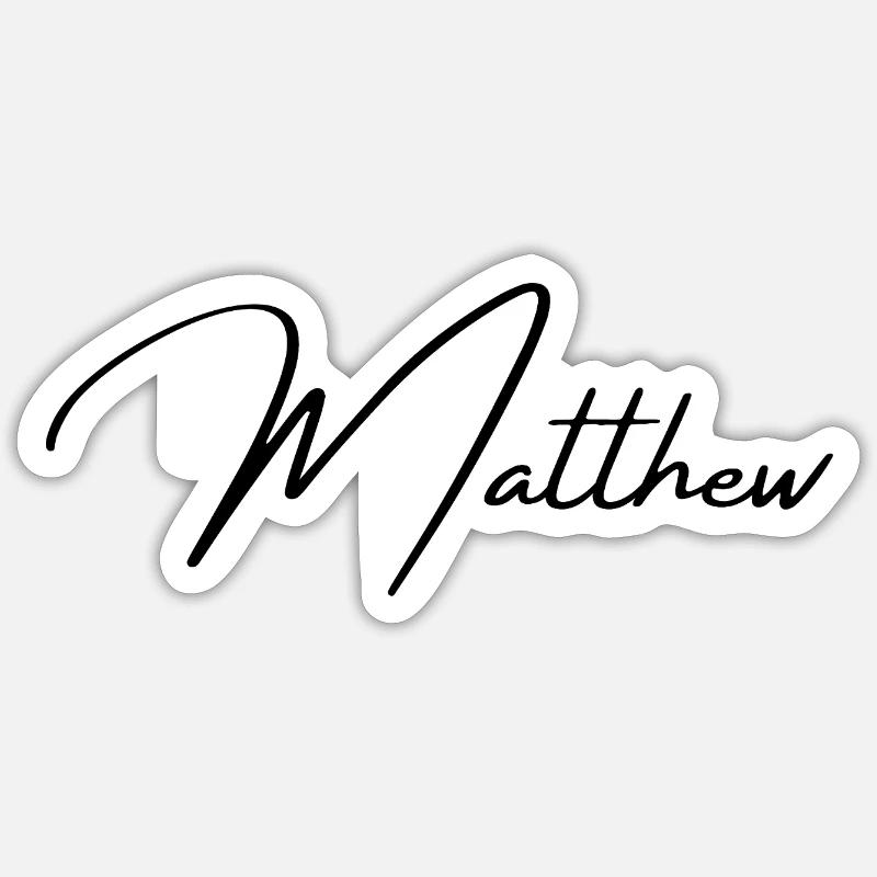 Conception du nom Matthew - Typographie élégante Sticker taille S (10 x 10 cm)