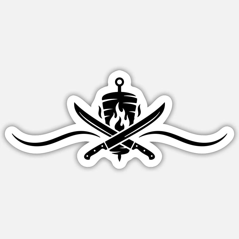 Döner Skewer Kebab - Sticker size S (10 x 10 cm) - white matte