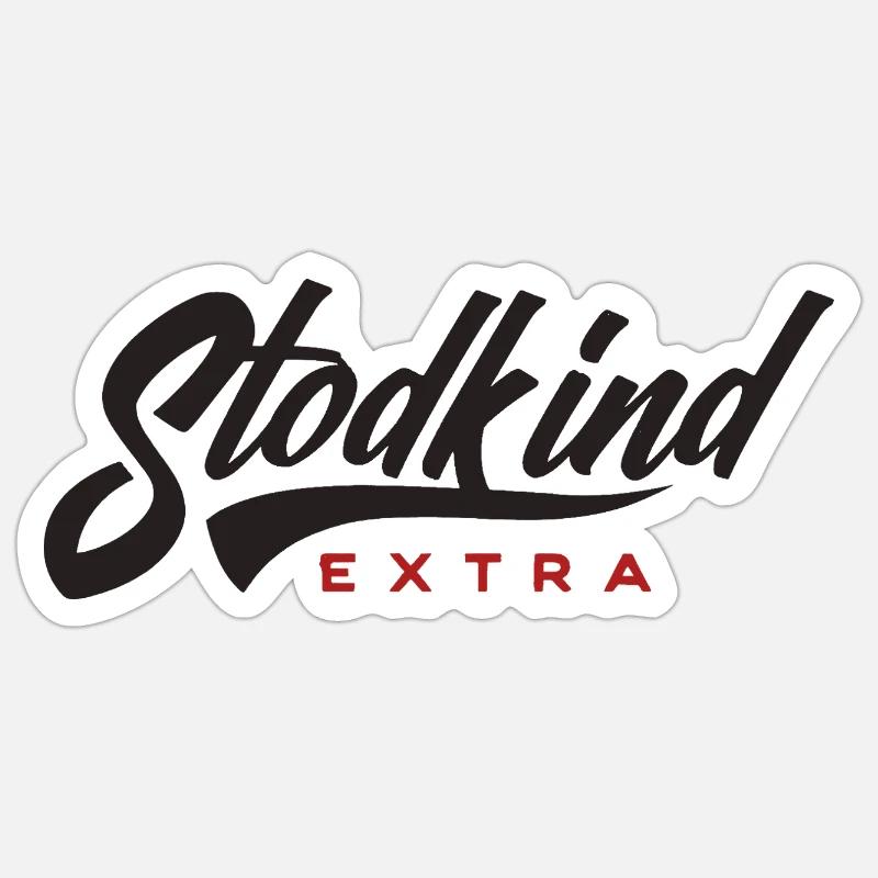 Stodkind Extra Black - Sticker size S (10 x 10 cm) - white matte