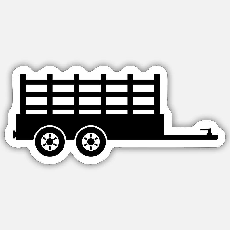 Remorque cargo - Sticker taille S (10 x 10 cm) - blanc mat