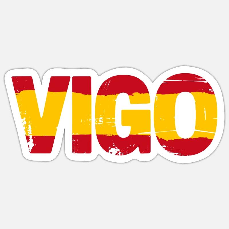 Pavillon de Vigo Espagne - Sticker taille S (10 x 10 cm) - blanc mat