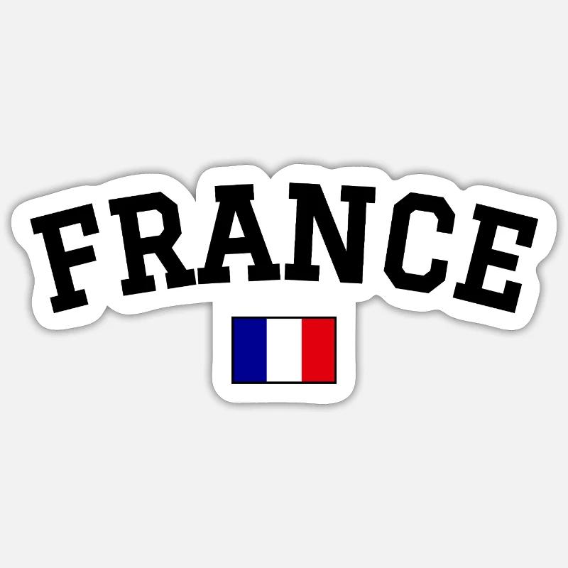 Drapeau français Noir - Sticker taille S (10 x 10 cm) - blanc mat