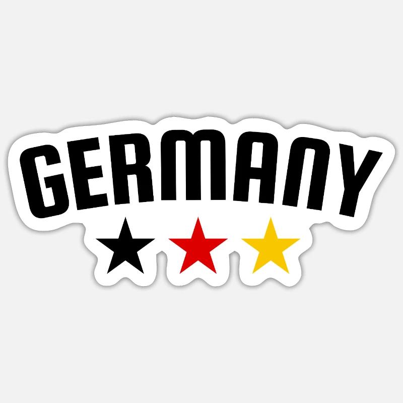 Germany 3 Star Design EN - Sticker size S (10 x 10 cm) - white matte