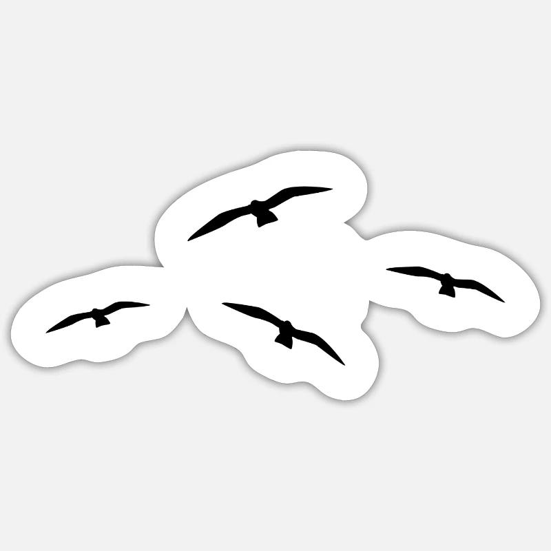 Flying Seagull - Sticker size S (10 x 10 cm) - white matte