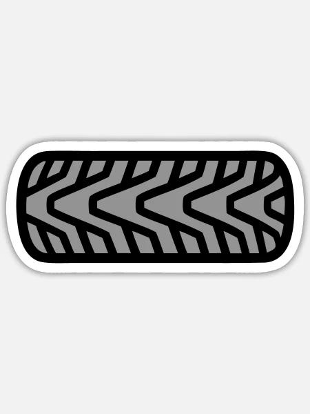 Motorrad Reifenprofil Grafik - Sticker Größe S (10 x 10 cm) - Mattweiß