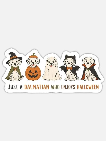 Dalmatiner-Halloween-Crew - Sticker Größe S (10 x 10 cm) - Mattweiß