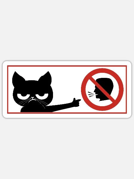 katze, hals Maul - Sticker Größe S (10 x 10 cm) - Mattweiß