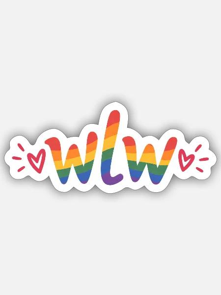 WLW Rainbow Aesthetic – Lesbian Pride Design - Sticker Größe S (10 x 10 cm) - Mattweiß