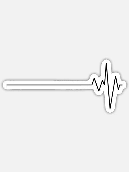 Beat Line - Sticker Größe S (10 x 10 cm) - Mattweiß