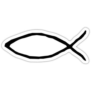 Christlicher Fisch - Sticker Größe S (10 x 10 cm) - Mattweiß - Vorne