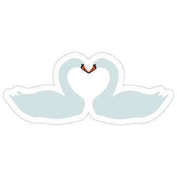 Schwäne Herz - Sticker Größe S (10 x 10 cm) - Mattweiß - Vorne