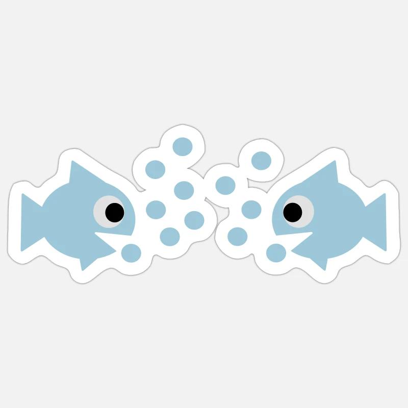 Poisson - Sticker taille S (10 x 10 cm) - blanc mat