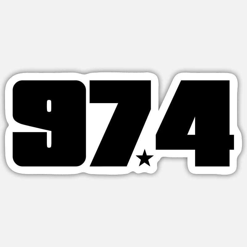 974 Star - Sticker size S (10 x 10 cm) - white matte