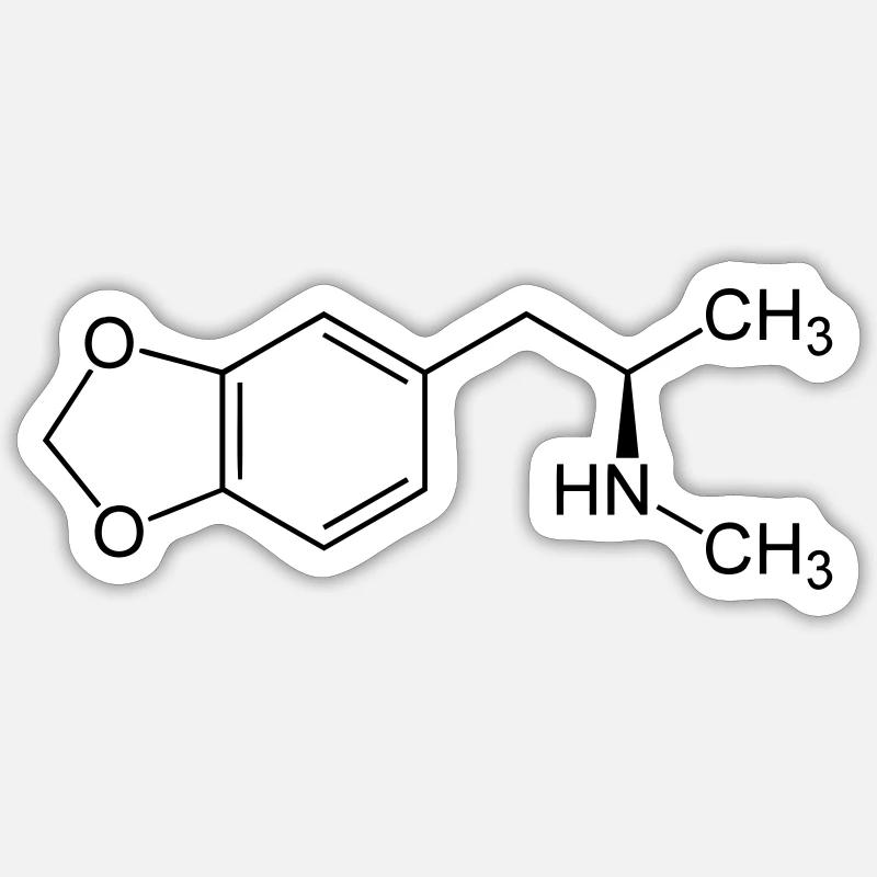 MDMA - Sticker Größe S (10 x 10 cm) - Mattweiß