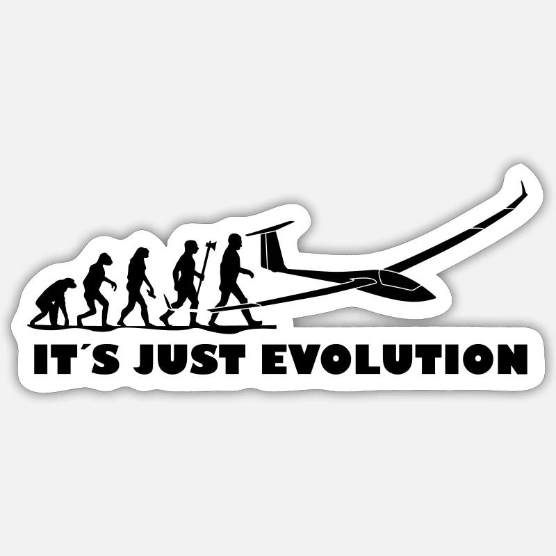 evolution gliding glider pilot - Sticker size S (10 x 10 cm) - white matte