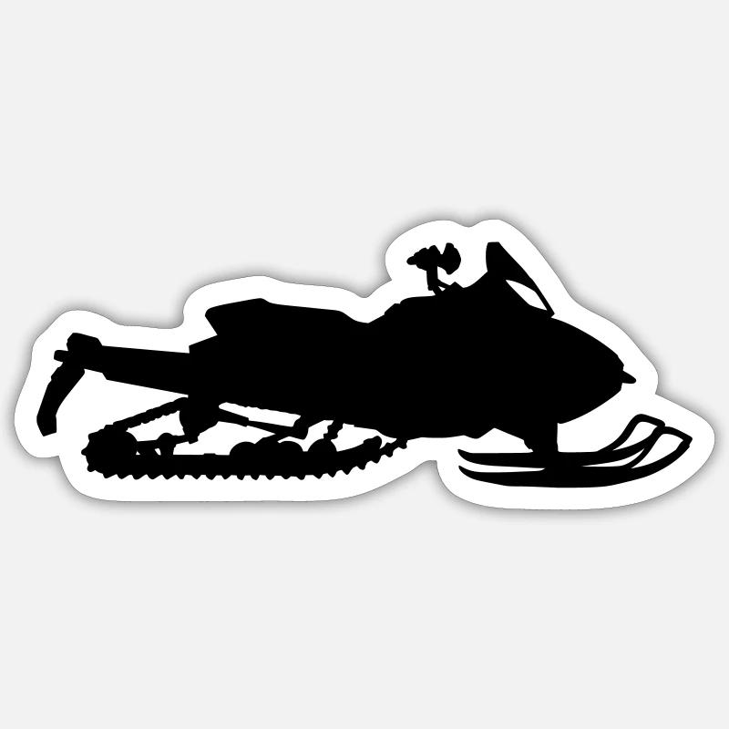 Snowmobile - Sticker Größe S (10 x 10 cm) - Mattweiß