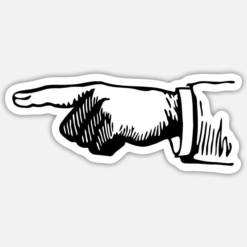 Fingerpointer left for bright Shirts (Vektor) Sticker Größe S (10 x 10 cm)