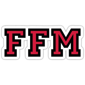 Frankfurt am Main FFM College Style - Sticker Größe S (10 x 10 cm) - Mattweiß - Vorne