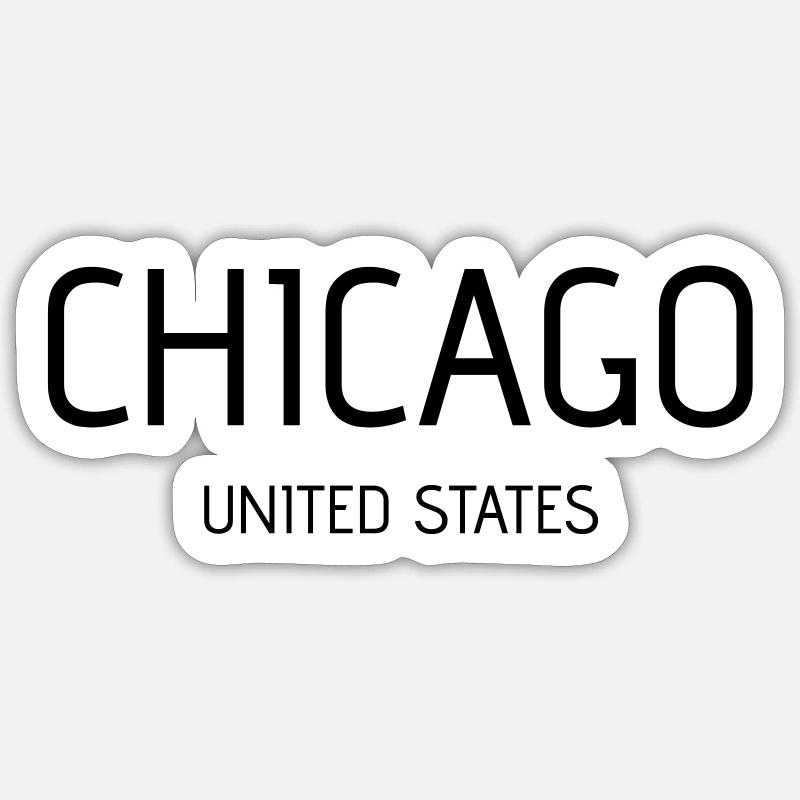 Chicago - Sticker taille S (10 x 10 cm) - blanc mat
