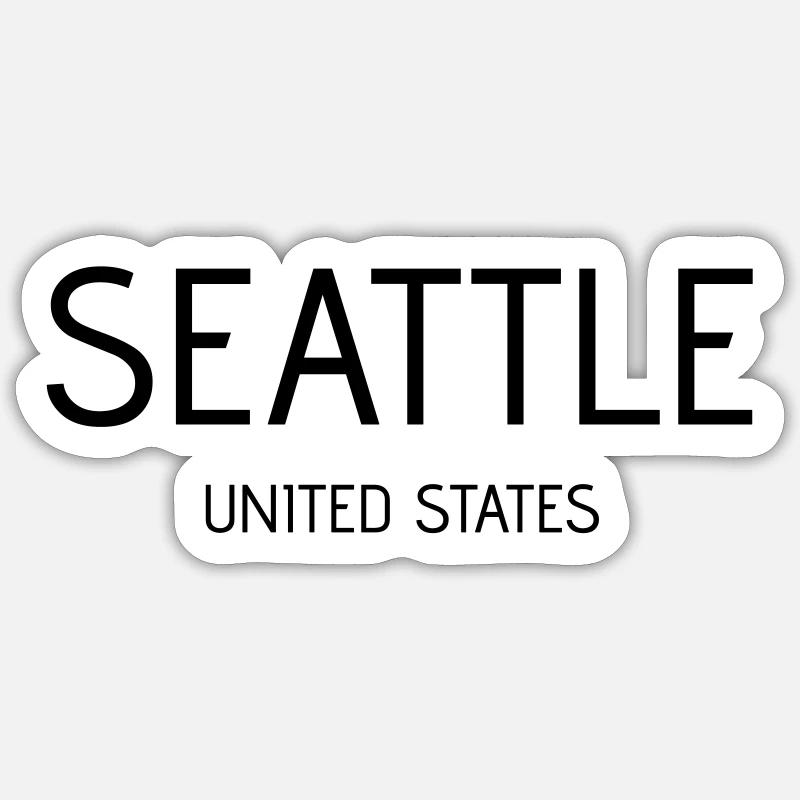 Seattle - Sticker size S (10 x 10 cm) - white matte