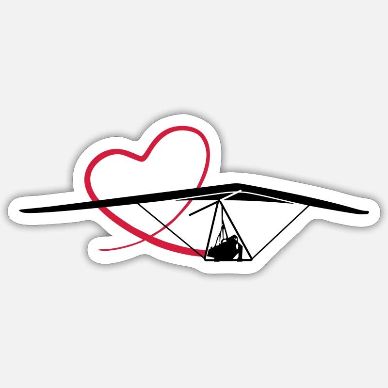 herzflug hängegleiter Geschenk Sticker Größe S (10 x 10 cm)