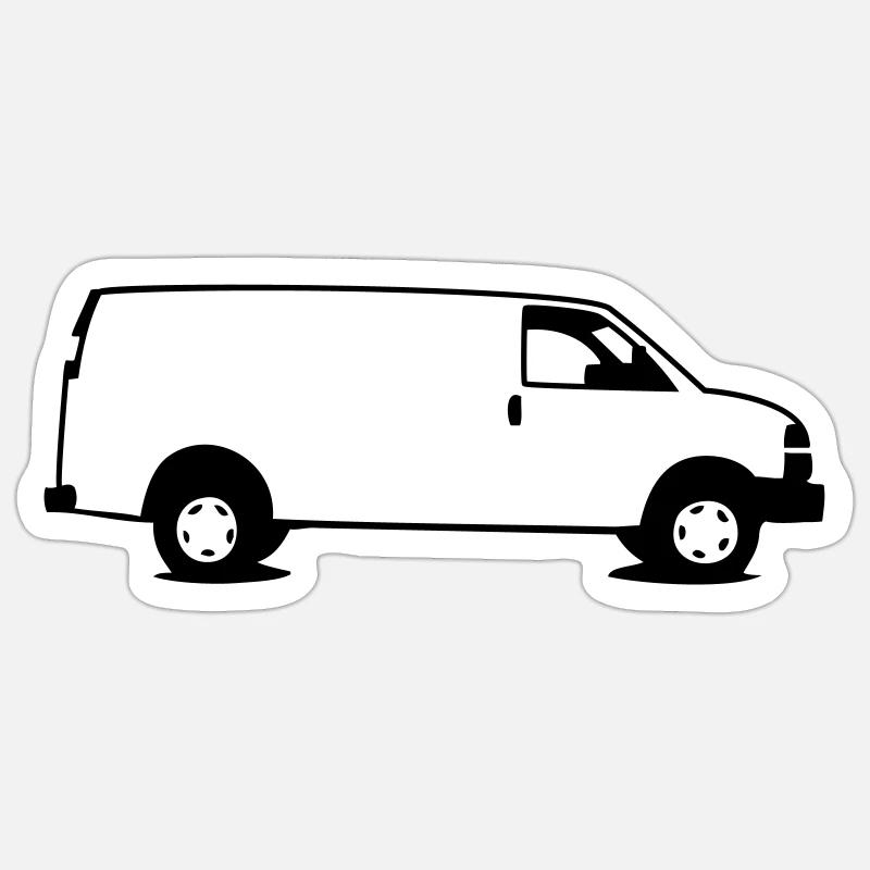 Van - Sticker size S (10 x 10 cm) - white matte