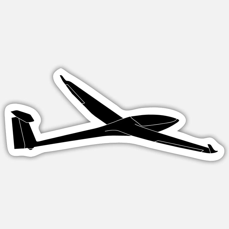 planeur DG300 - Sticker taille S (10 x 10 cm) - blanc mat