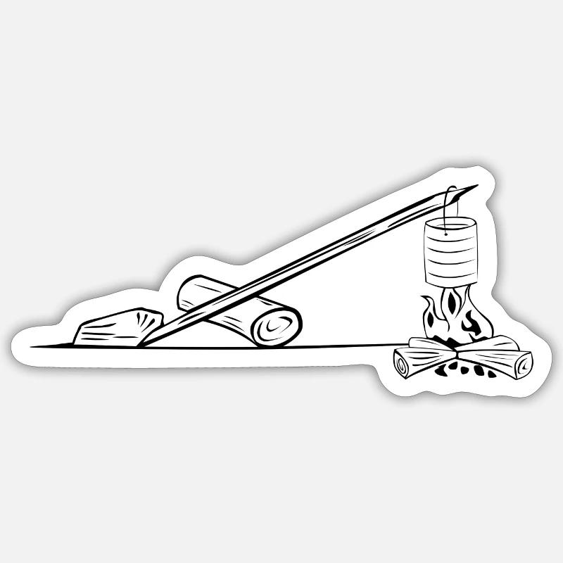 camping camper pathfinder tent teepee kochen80 Sticker size S (10 x 10 cm)
