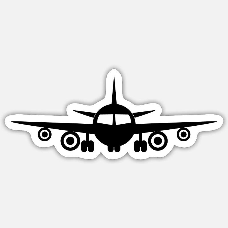 Avion - Fly - Sticker taille S (10 x 10 cm) - blanc mat