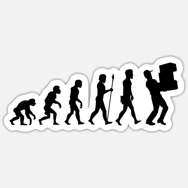 Evolution package delivery t-shirt postman gift Sticker size S (10 x 10 cm)