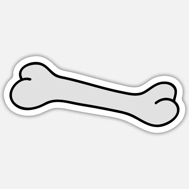 bone - Sticker taille S (10 x 10 cm) - blanc mat