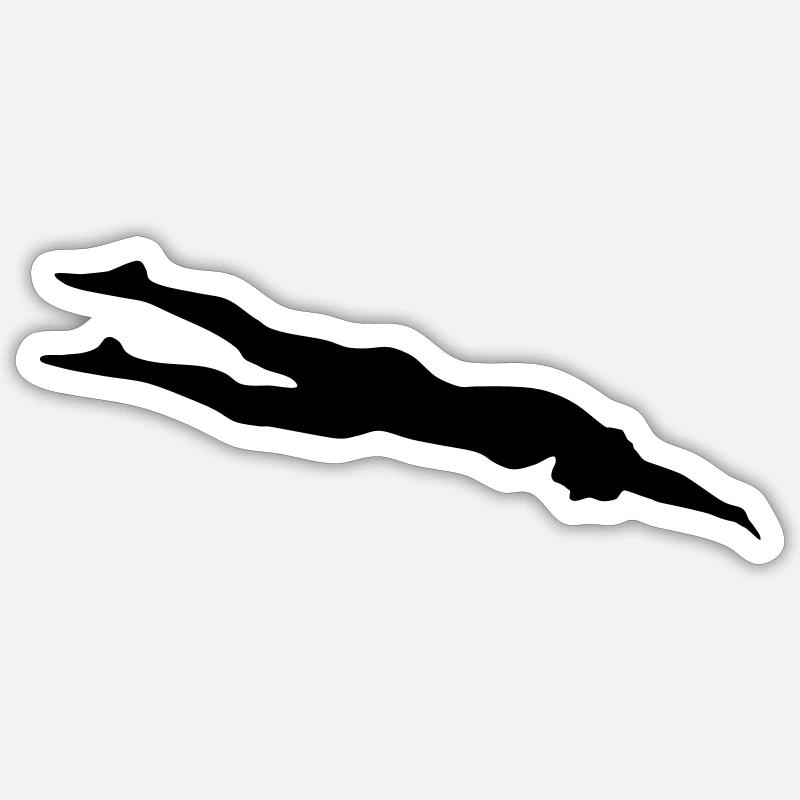 nageuse, nager Sticker taille S (10 x 10 cm)