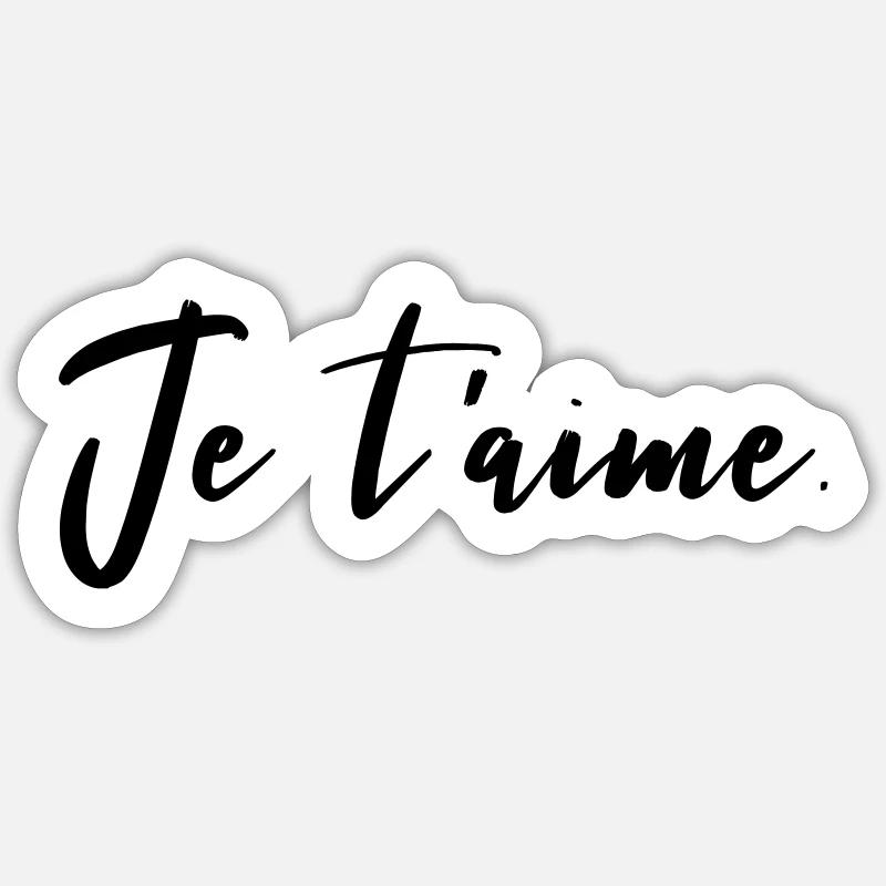 Je t'aime. - Sticker taille S (10 x 10 cm) - blanc mat