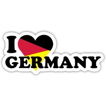 I love Germany / I love Germany with heart - Sticker size S (10 x 10 cm) - white matte - Front