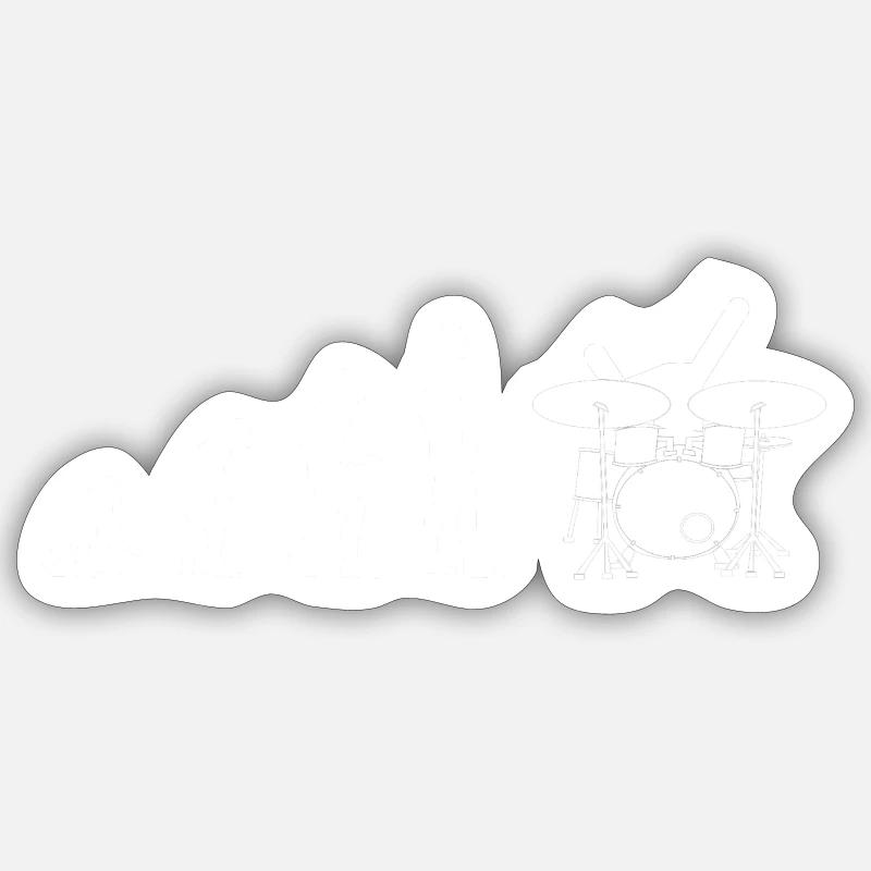 drummer evolution - Sticker Größe S (10 x 10 cm) - Mattweiß