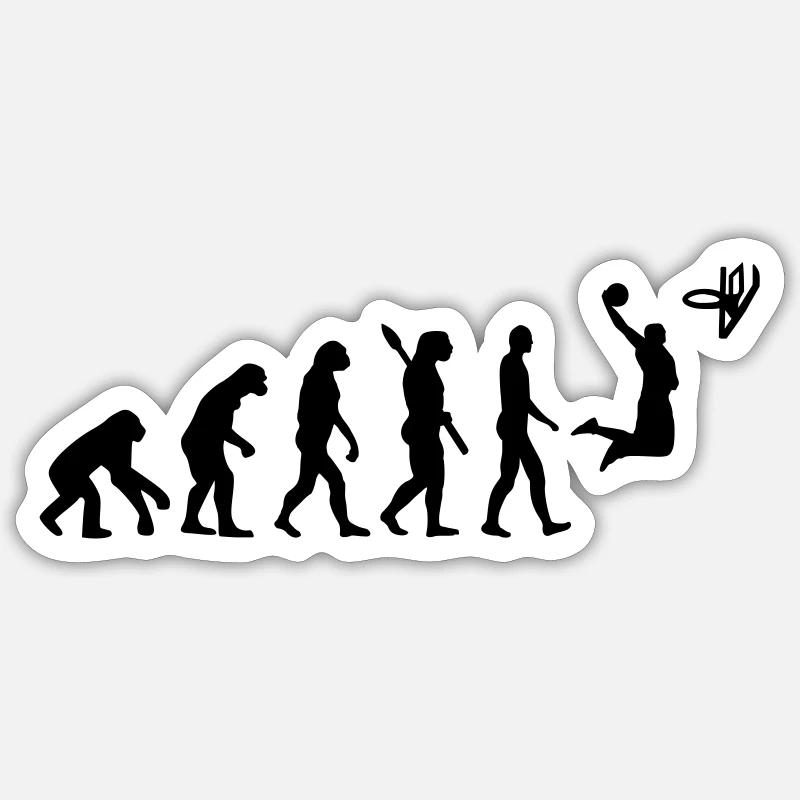 Évolution Basketball - Sticker taille S (10 x 10 cm) - blanc mat