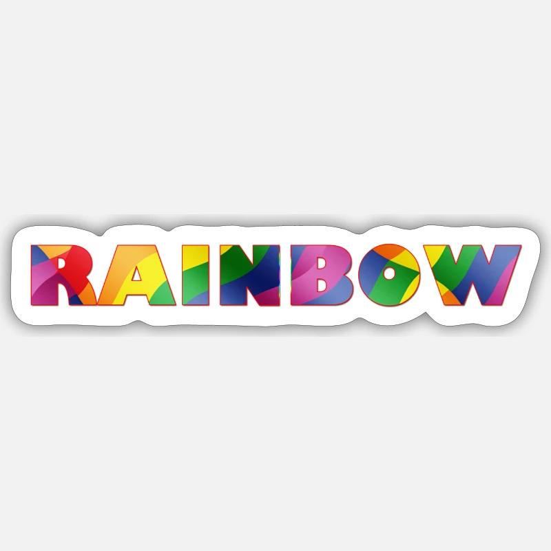RAINBOW - Sticker size S (10 x 10 cm) - white matte