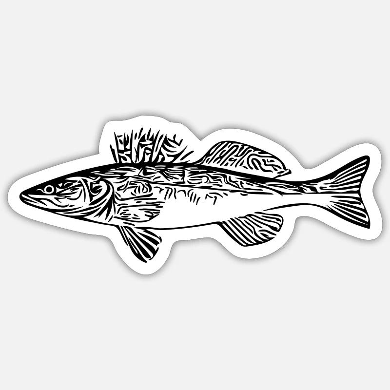 pike-perch Sticker size S (10 x 10 cm)