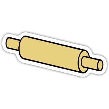 rolling pin - Sticker size S (10 x 10 cm) - white matte - Front