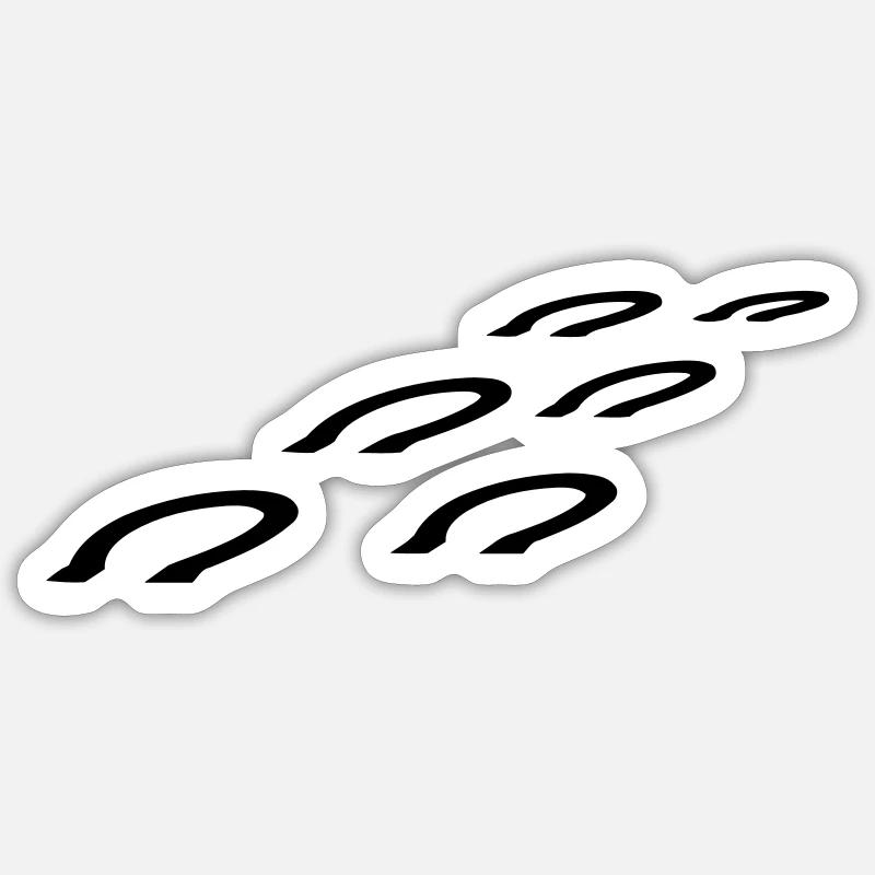 Pferd Hufe - Sticker Größe S (10 x 10 cm) - Mattweiß